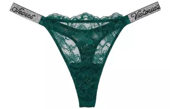 Женские трусы Victoria's Secret, цвет 1 strip (dark green)