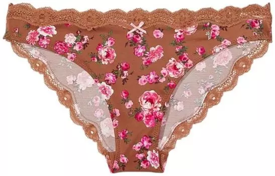 Женские трусы Victoria's Secret, цвет Caramel brown floral print