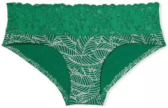 Женские трусы VICTORIA'S SECRET, комплект из 1 пары, с травянисто-зеленым растительным принтом