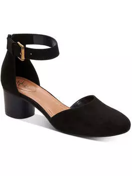 Женские туфли Alinaa из микрозамши с круглым носком и ремешком на щиколотке Style & Co., цвет black mc