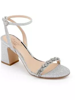 Женские туфли ALYN с ремешком на щиколотке и блочным каблуком Jewel Badgley Mischka, серебряный