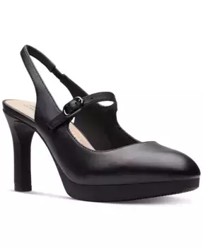 Женские туфли Ambyr 2 Grace на платформе с открытой пяткой Clarks, черный