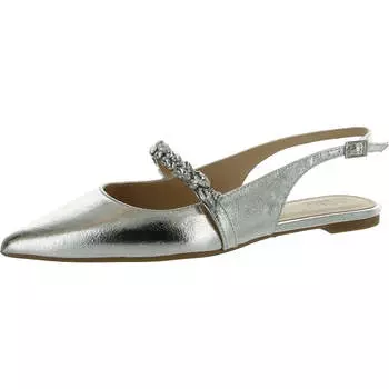 Женские туфли Bambi из искусственной кожи с острым носком Jewel Badgley Mischka, цвет silver textile