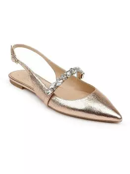 Женские туфли Bambi из искусственной кожи с острым носком Jewel Badgley Mischka, цвет rose gold metallic