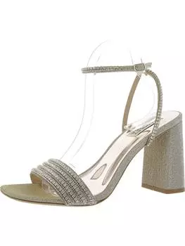 Женские туфли Becca со стразами на каблуках Badgley Mischka, цвет platinum textile