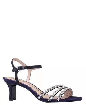 Женские туфли Bettany на среднем каблуке с асимметричными ремешками из кристаллического стекла Nina, синий