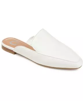 Женские туфли без шнуровки Akza с квадратным носком на плоской подошве Journee Collection, белый
