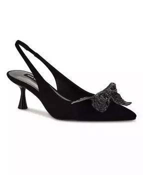 Женские туфли без шнуровки с острым носком и открытой пяткой на спине Nine West, черный