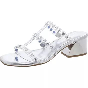 Женские туфли без застежек с мягкой стелькой и блочным каблуком Anne Klein, цвет clear/silver