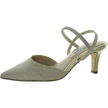 Женские туфли Billie Glitter с острым носком и открытой пяткой на каблуке Nina, цвет platino vinyl glitter