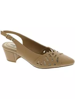 Женские туфли Bizzy из искусственной кожи с блочным каблуком и открытой пяткой Easy Street, цвет nude