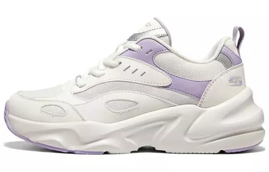 Женские туфли Bobs Lifestyle с низким верхом, белые/фиолетовые Skechers