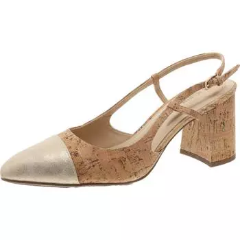 Женские туфли Brooklyn из искусственной кожи с острым носком и открытой пяткой на каблуке Anne Klein, цвет natural/platinum