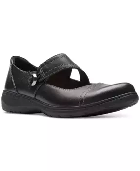 Женские туфли Carleigh Jane с верхней строчкой и ремешками Clarks, черный