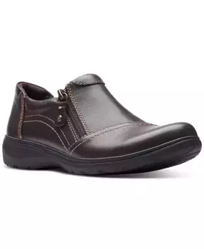 Женские туфли Carleigh Ray с круглым носком и боковой молнией Clarks, коричневый