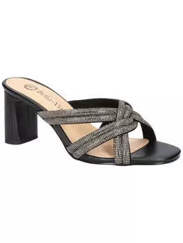 Женские туфли Carmen из искусственной кожи со стразами на каблуках Bella Vita, цвет black micro suede w/stones