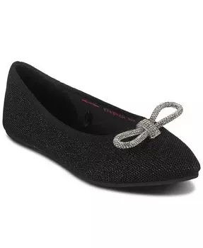 Женские туфли Cleo Point Bow — балетки Glitzy Haze Skimmer от Finish Line Skechers, черный