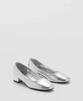 Женские туфли Cracked-Heel MANGO, серебряный