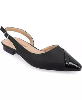 Женские туфли Daphnne Slingback с острым носком и плоским носком Journee Collection, черный
