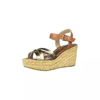 Женские туфли Darline Ankle Strap Heels из золотистой/бежевой кожи Sam Edelman