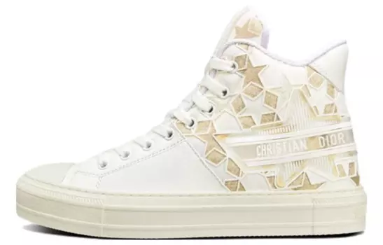 Кроссовки Walk'n'DIOR Skateboard Shoes Women's High-Top Gold