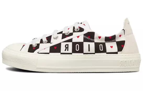 Кроссовки Walk'n'DIOR Canvas Shoes Women's Low-Top White Black Red