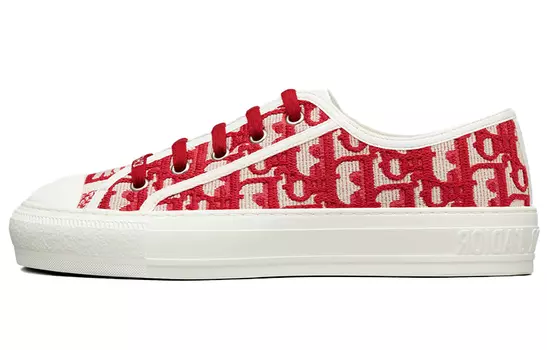 Кроссовки DIOR Walk'n'DIOR Oblique Red Canvas Women's