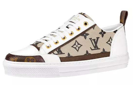 Кроссовки LOUIS VUITTON Stellar Skateboard Shoes Women's Low-Top White Brown