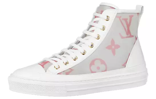 Кроссовки LOUIS VUITTON Stellar Zip Up Ankle Sneakers 'White Grey With Pink Monogram' Women's