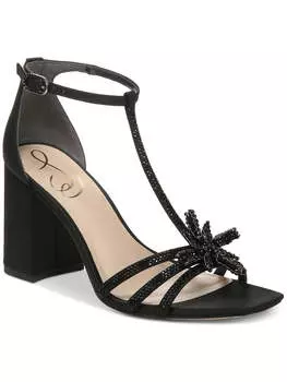 Женские туфли Donnie с ремешком на щиколотке и декорированным каблуком Sam Edelman, цвет black satin