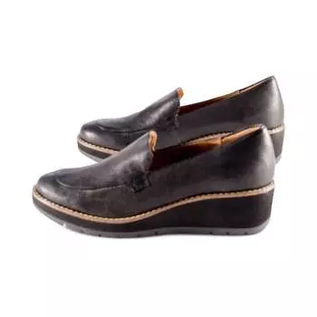 Женские туфли Farland Wedge Loafers из черной кожи Comfortiva