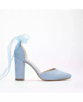 Женские туфли Gisele на высоком квадратном каблуке с лентой Forever & Always Shoes, синий