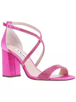 Женские туфли Henesi на блочном каблуке Nina, цвет Ultra Pink Crystal Satin