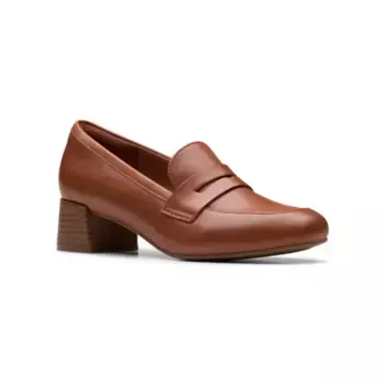 Женские туфли Iridessa Sky на блочном каблуке Clarks, цвет dark tan leather
