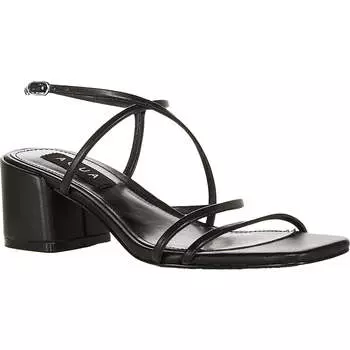 Женские туфли из искусственной кожи с открытым носком и блочным каблуком Aqua, черный