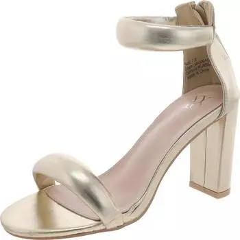 Женские туфли из искусственной кожи с ремешком на щиколотке и блочным каблуком New York & Company, золотой