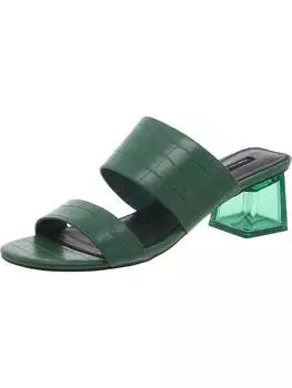 Женские туфли из искусственной кожи с тиснением на блочном каблуке French Connection, зеленый