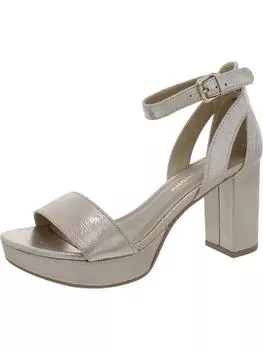 Женские туфли из искусственной замши с открытым носком и блочным каблуком CL by Laundry, цвет beige glitter