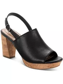 Женские туфли JENISEE из искусственной кожи на танкетке с открытой пяткой Style & Co., цвет black smooth