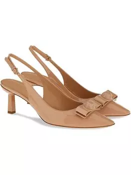 Женские туфли Karine 55 с регулируемым острым носком на каблуке-рюмочке Salvatore Ferragamo, цвет amaretti