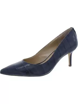 Женские туфли Lanette с острым носком на каблуке с острым носком Lauren Ralph Lauren, цвет Navy Large Croc Emboss