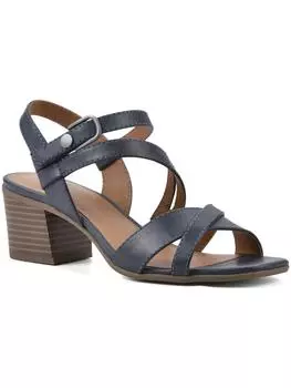 Женские туфли LET GO из искусственной кожи с ремешком на щиколотке и блочным каблуком White Mountain, цвет blue burn smooth