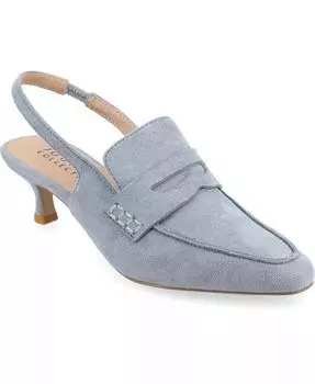 Женские туфли-лодочки Amory Tailored на каблуке-рюмочке с открытой пяткой Journee Collection, синий