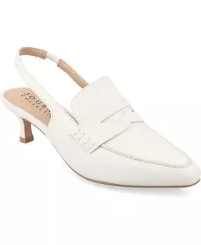 Женские туфли-лодочки Amory Tru Comfort из пеноматериала на маленьком каблуке с ремешком на спине Journee Collection, белый