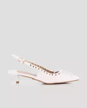 Женские туфли-лодочки без задника с заклепками Blogger, белый