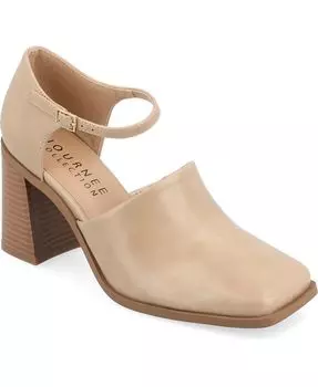 Женские туфли-лодочки Bobby Tru Comfort из пеноматериала с квадратным носком на блочном каблуке Journee Collection, цвет Tan