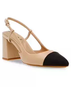 Женские туфли-лодочки Brooklyn Block Heel Slingback Dress Anne Klein, белый