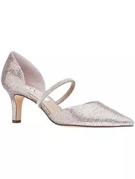 Женские туфли-лодочки Brystol с каблуком, покрытым стразами Nina, цвет champagne duches