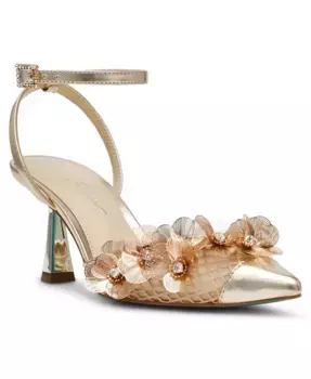 Женские туфли-лодочки Carli с цветочным декором Betsey Johnson, золотой