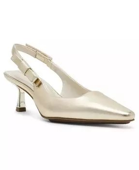Женские туфли-лодочки Carmel на каблуке-рюмочке с открытой пяткой Anne Klein, золото